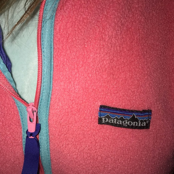 SOLD✨PATAGONIA Pink Reversible Glissade Sherpa Fleece Quarterzip Pullover Jacket - Picture 5 of 8